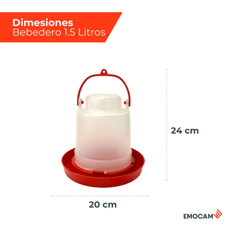 BEBEDERO PARA POLLOS DE INICIACION O CODORNIZ 1.5 LITROS